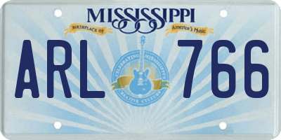 MS license plate ARL766