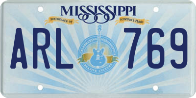 MS license plate ARL769