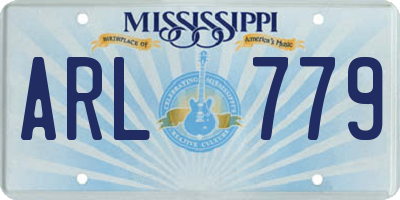 MS license plate ARL779
