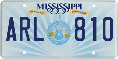 MS license plate ARL810