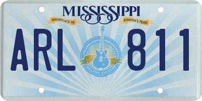 MS license plate ARL811