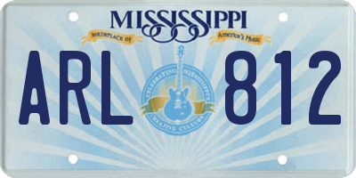 MS license plate ARL812