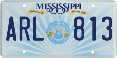 MS license plate ARL813