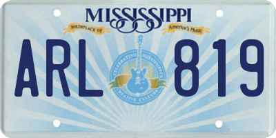 MS license plate ARL819