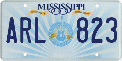 MS license plate ARL823