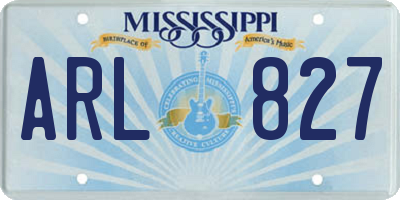 MS license plate ARL827