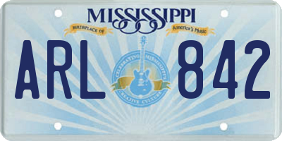 MS license plate ARL842