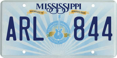 MS license plate ARL844