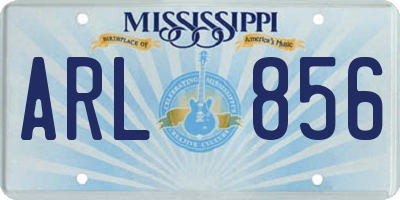 MS license plate ARL856