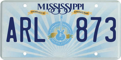 MS license plate ARL873