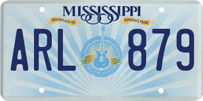 MS license plate ARL879