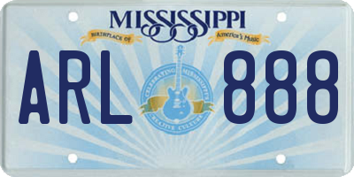 MS license plate ARL888