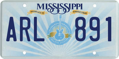 MS license plate ARL891