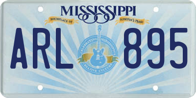 MS license plate ARL895