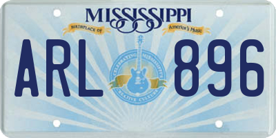 MS license plate ARL896