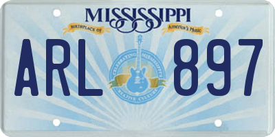 MS license plate ARL897