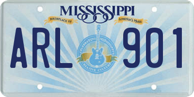 MS license plate ARL901