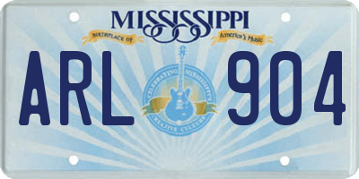 MS license plate ARL904