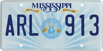 MS license plate ARL913