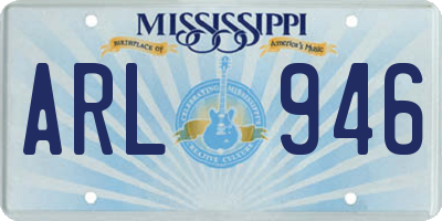 MS license plate ARL946