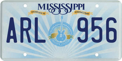 MS license plate ARL956