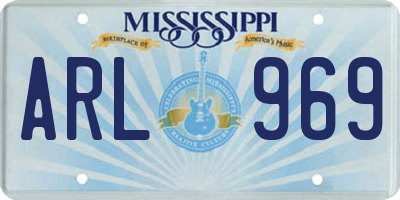 MS license plate ARL969