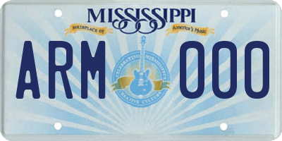 MS license plate ARM000