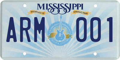 MS license plate ARM001