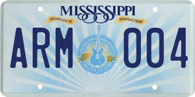 MS license plate ARM004
