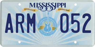 MS license plate ARM052