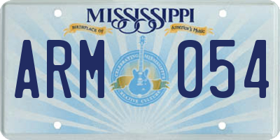 MS license plate ARM054