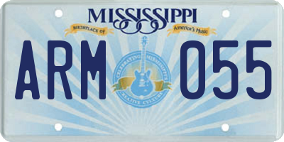 MS license plate ARM055
