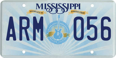 MS license plate ARM056