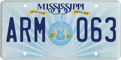 MS license plate ARM063