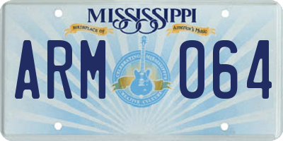 MS license plate ARM064