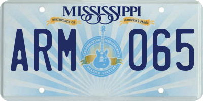 MS license plate ARM065
