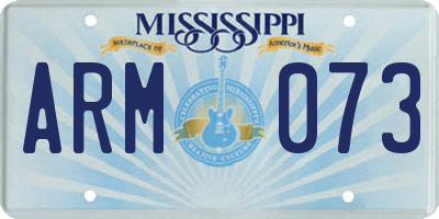 MS license plate ARM073