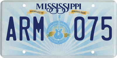 MS license plate ARM075