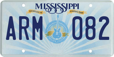 MS license plate ARM082