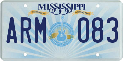 MS license plate ARM083