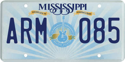 MS license plate ARM085