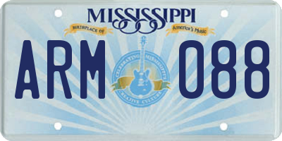 MS license plate ARM088