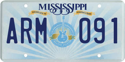 MS license plate ARM091
