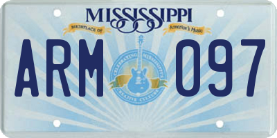MS license plate ARM097