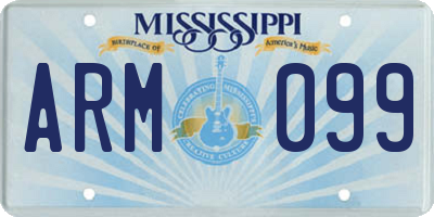 MS license plate ARM099