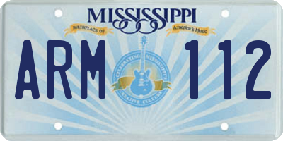 MS license plate ARM112
