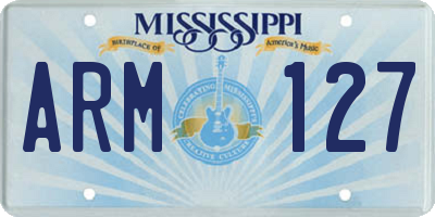 MS license plate ARM127