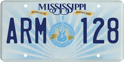 MS license plate ARM128