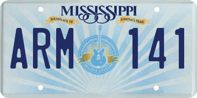 MS license plate ARM141