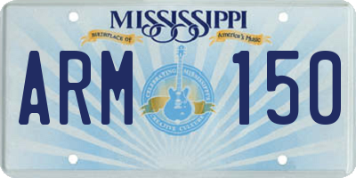 MS license plate ARM150